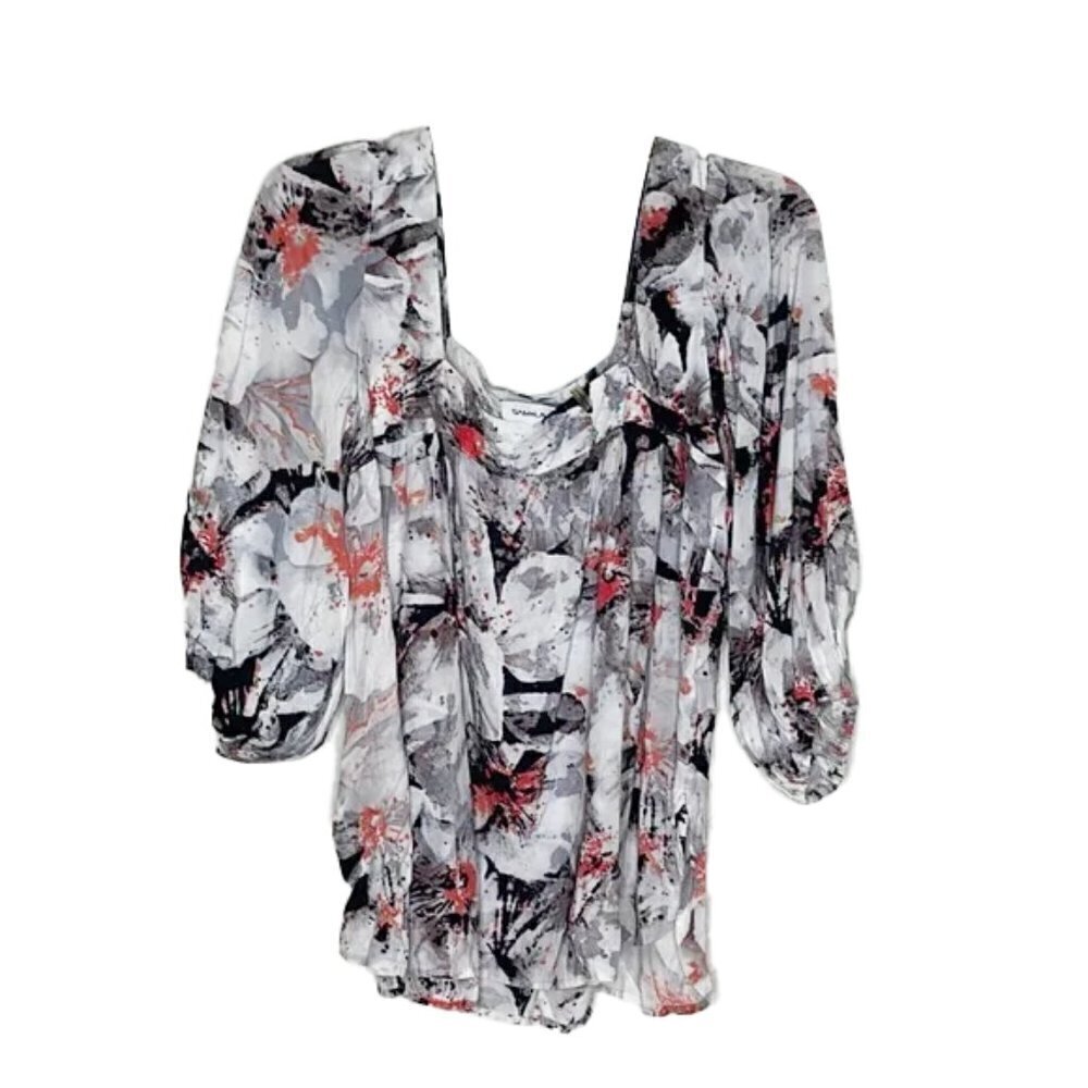 🆕 ANTHROPOLGIE SAM & LAVI Floral Graphic Blouse Size S